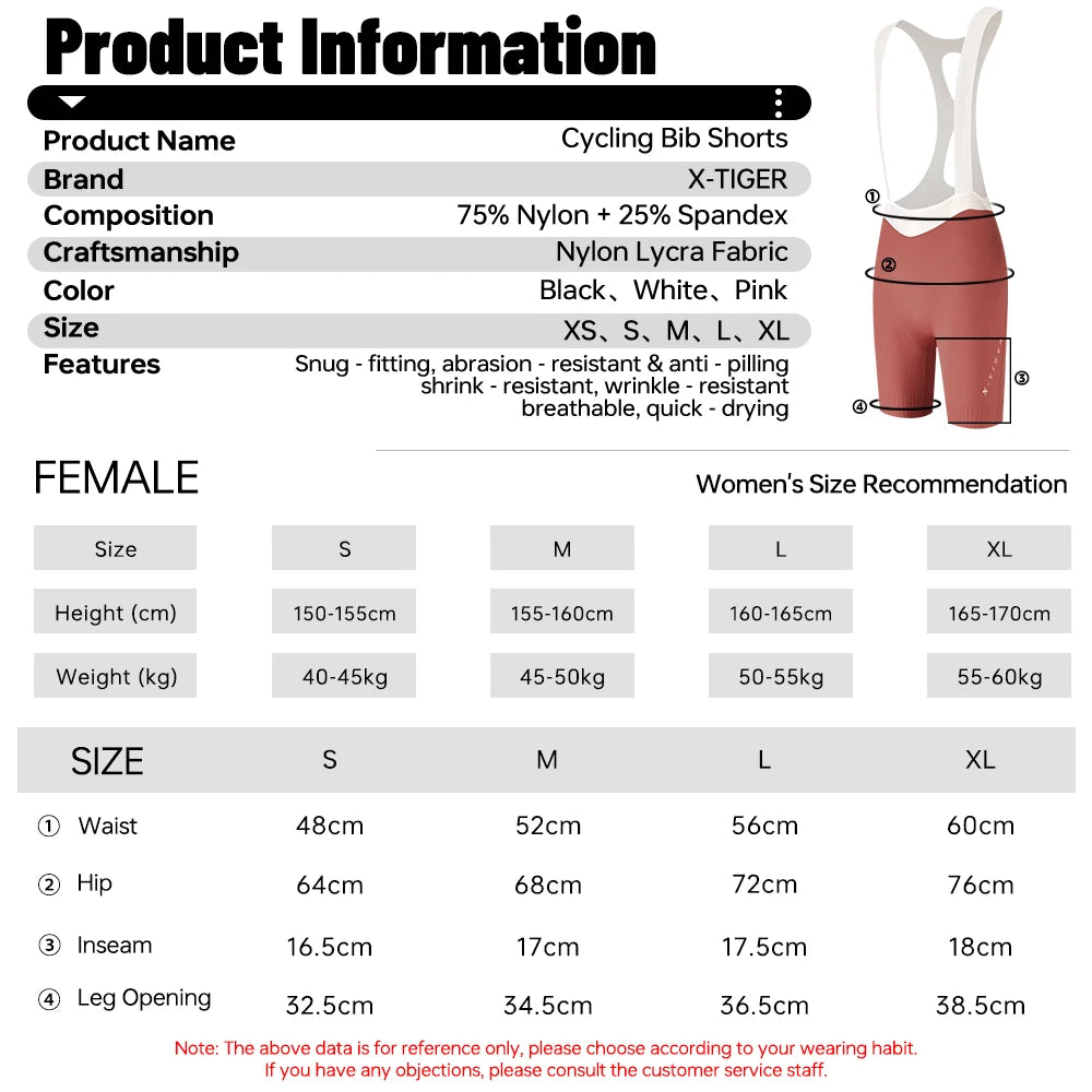 X-TIGER Women's Cycling Bib Shorts120 High Density Chamois Pro Cycling Bib Pants Breathable MTB Road 8 Hours Bicycle Tights Oasis Select