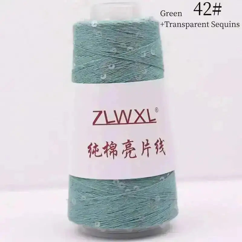 50g Sequin Cotton Yarn DIY Knitted Decoration Hand Crochet Ткань 400M 3mm Oasis Select 42