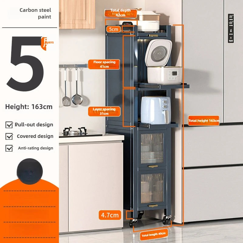 Drawable kitchen crevice storage cabinet, multi-layer ultra narrow edge storage cabinet, side crevice storage cabinet Oasis Select 40-40 Five A
