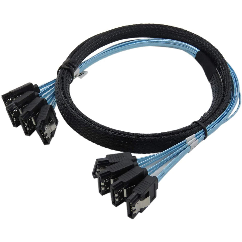 SAS Cable Sata Cable High Speed 6Gbps 4 Ports/Set High Quality for Server 0.5 Meter Oasis Select Default Title