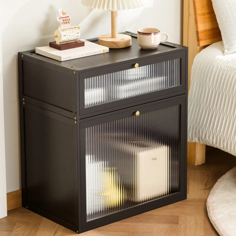 Solid wood bedside table simple retro locker small simple bedroom home 2025 new bedside shelf cabinet Oasis Select