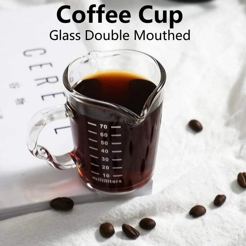 70/150ML Espresso Glass Cup Measuring Cup Milk Latte Jug Coffee Supplies Kitchen Dining & Bar Mug Drinkware Double Thick Bottom Oasis Select