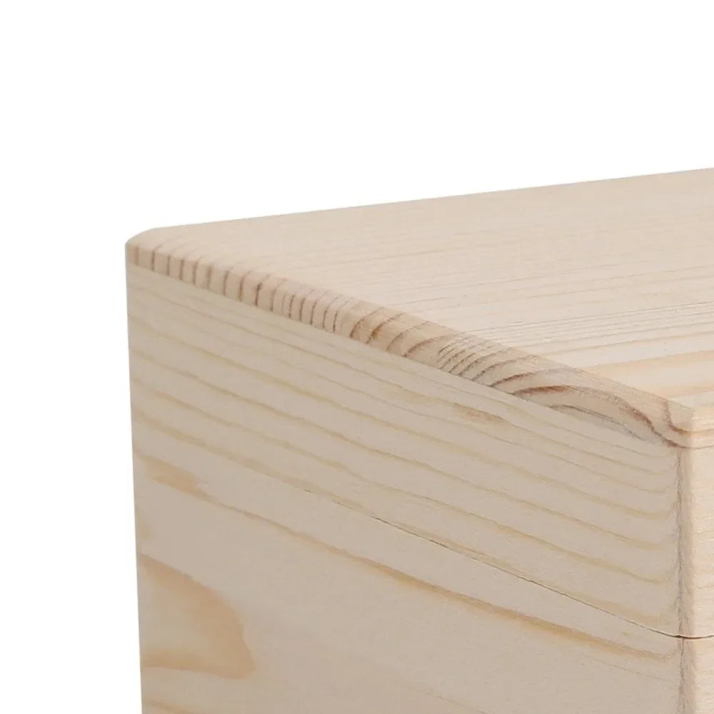 Retro Pine Wood Clamshell Storage Box – Jewelry & Gift Box