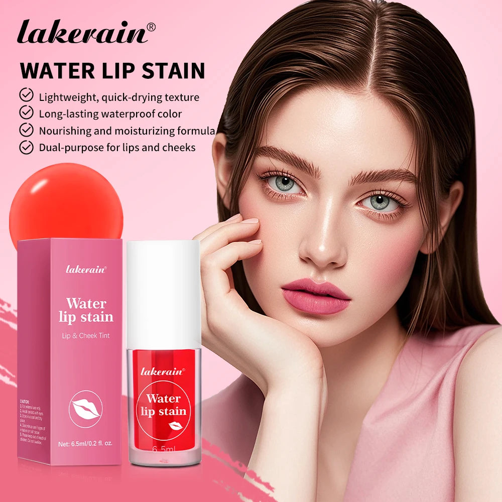 6Colors Water Lip Stain Moisturizing Lip Glaze Long Lasting Lip Ink Face Lip Dual Purpose Waterproof Liquid Cosmetic Makeup Oasis Select