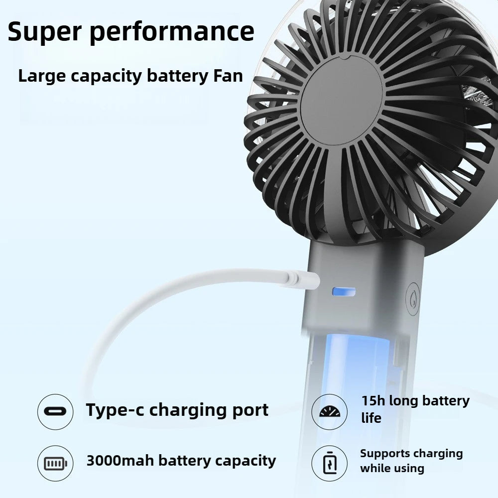 URGGU Portable Misting Fan – 4000mAh Handheld USB Fan