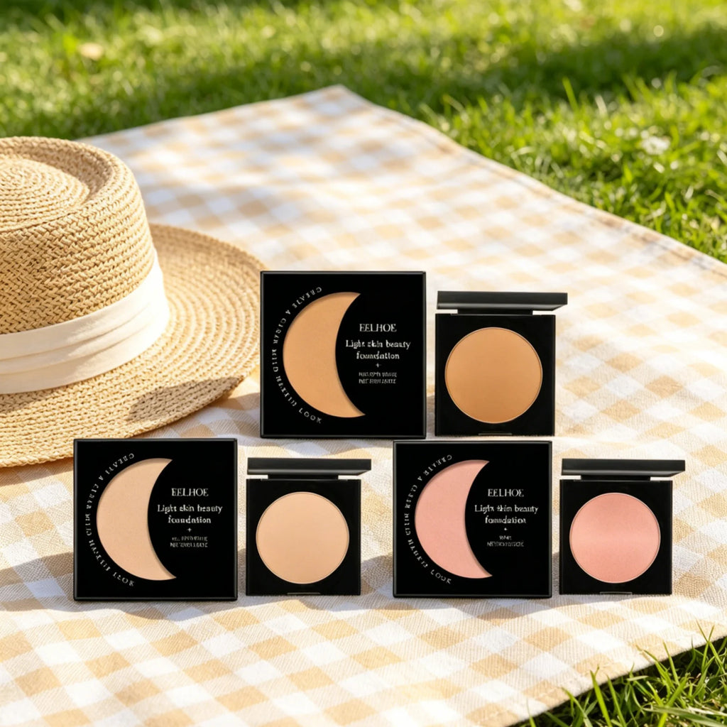 EELHOE Foundation Powder Long Lasting Waterproof Even Skin Tone Natural Flawless Makeup Concealer Lightweight Compact Foundation Oasis Select