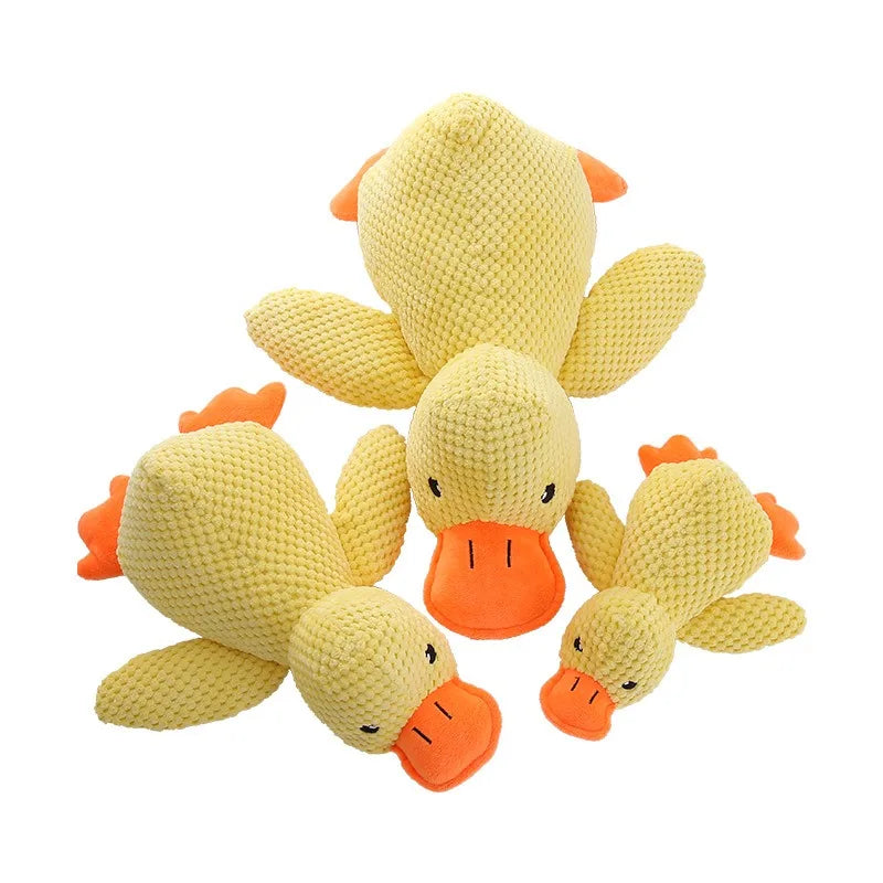 Bite-Resistant Yellow Quack Duck Plush Pet Toy | Baby-Like Sound & Teeth Grinding Design for Dogs & Cats Dog Toys Oasis Select