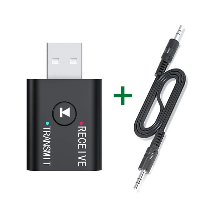 2 IN 1 Car Audio Transmitter Receiver 3.5mm AUX Jack RCA USB Dongle With MIC Music Wireless Adapter For Car/Wired Speaker/TV/PC Oasis Select NO RCA Cable