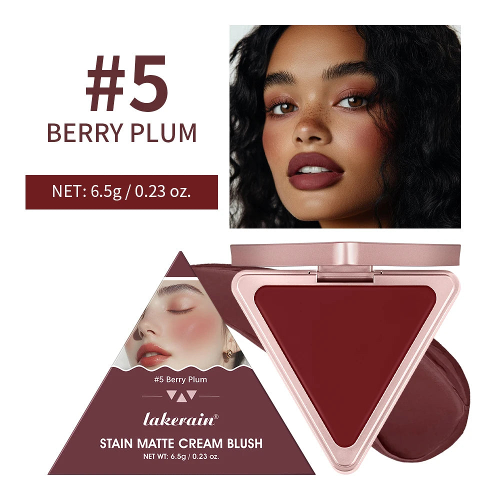 Higher Standard Satin Matte Cream Blush Long-Lasting Makeup Blush Brightening Low Saturation Shrinking and Expanding Natural Oasis Select 5 berry plum