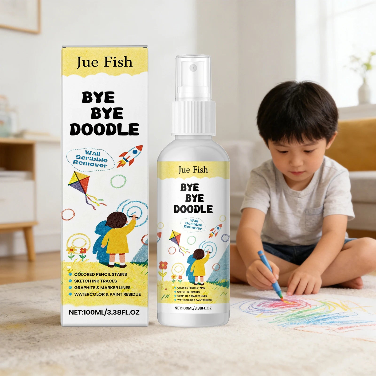 Doodle Remover Cleanser Wall Graffiti Cleaner Wall Colored Pencil Stains Remove Wall Spots Household Wall Cleaning Spray Oasis Select