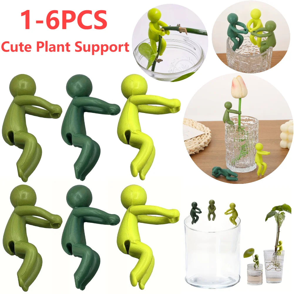 1-6 PCS Cute Plant Stand Plastic Plant Support Pile Greenhouse Arrangement Fixed Rod Indoor Flower Plant Vine Climbing Bracket Oasis Select
