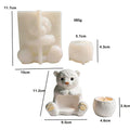 Diy Simple Bear Plaster Decoration Decoration Silicone Mold Can Be Filled With Candle Striped Candlestick Epoxy Mold Oasis Select White