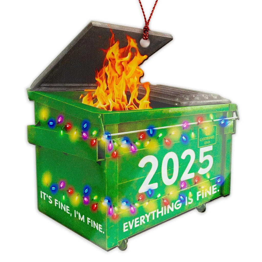 Suncatcher Ornament Acrylic Trash Can Fire Ornament Humorous Festival Pendant Festive 2025 Christmas Decoration For Gag Oasis Select A