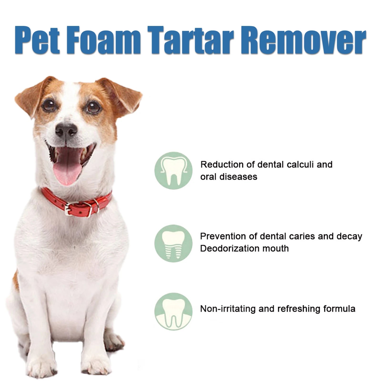Pet Oral Tartar Remover Foam 60ml Teeth Cleaning Calculus Yellow Teeth Removal Fresh Breath Eliminate Bad Breath Pet Oral Care Oasis Select