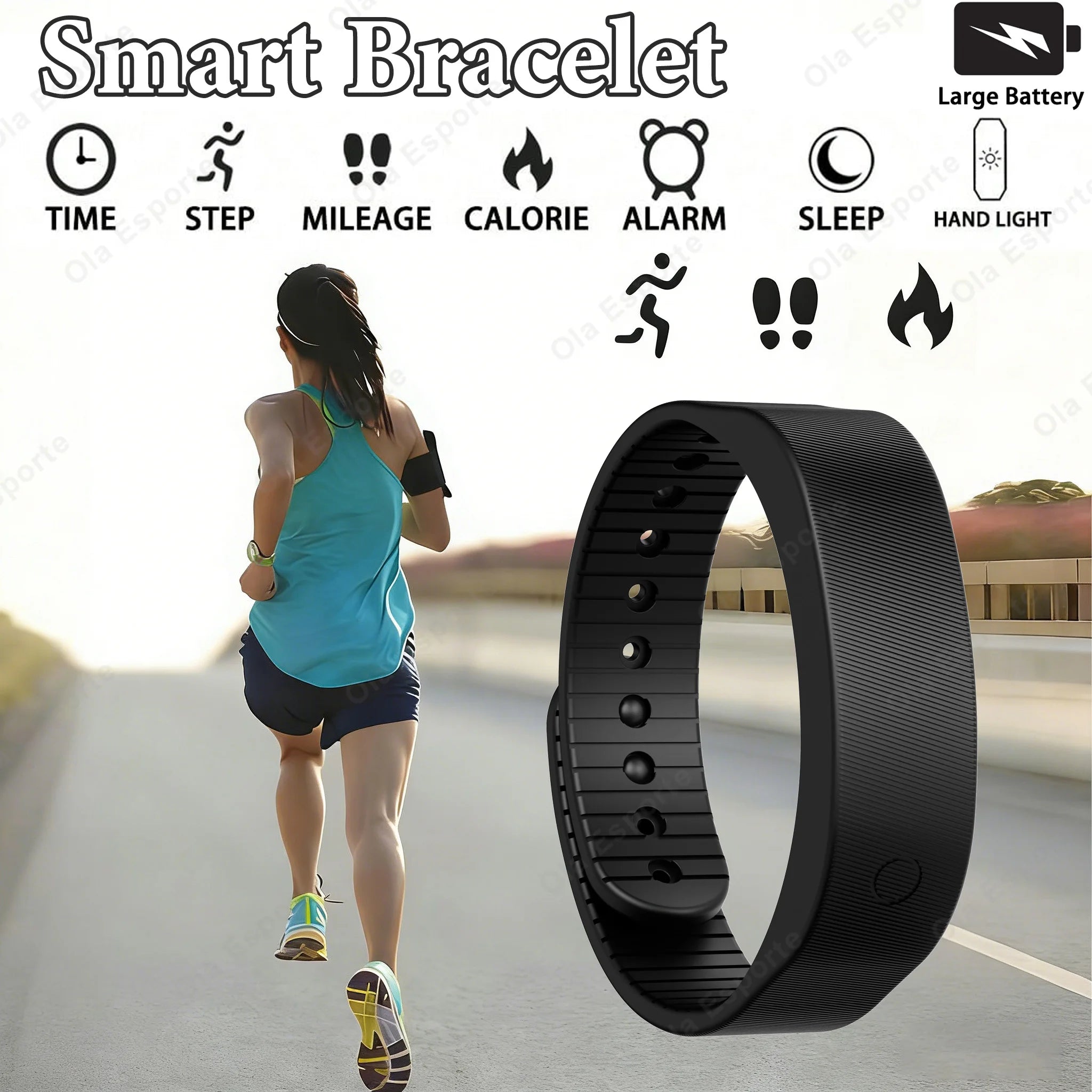 LED Smart Fitness Band – Step Tracker, Alarm & Sleep Monitor