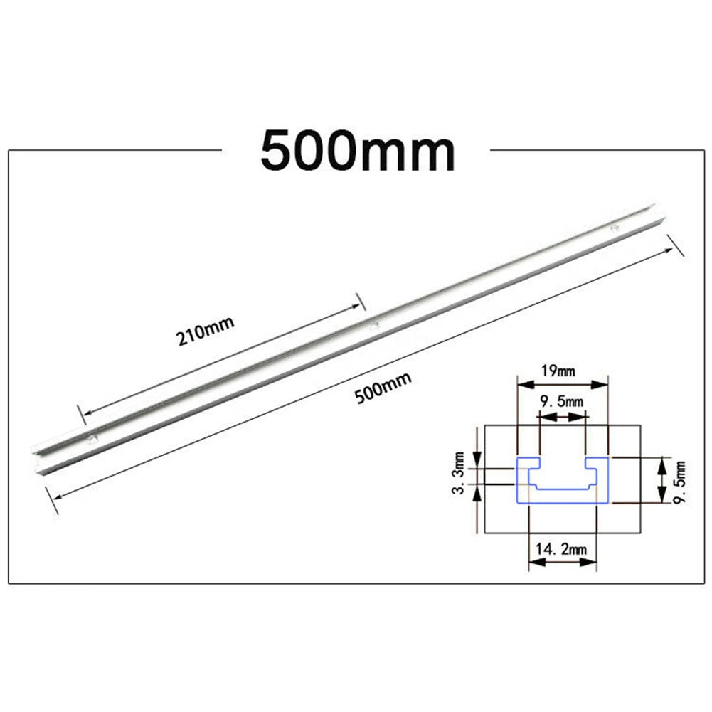 1Pc T-Slot Track 300-600MM Woodworking Chute Rail 19x9.5mm Miter Jig Tools For Woodworking Router Hand Tools Oasis Select 500mm