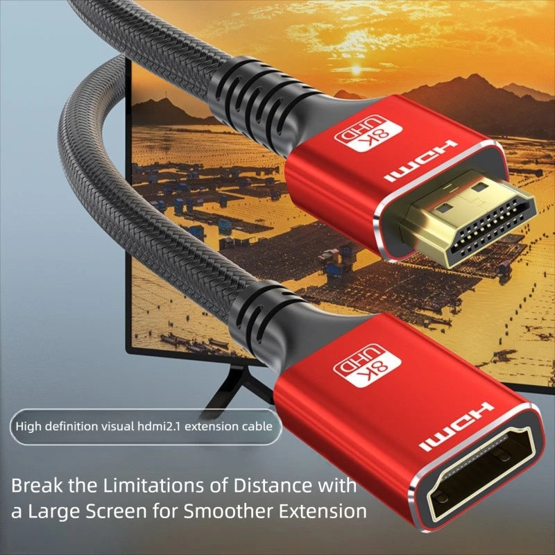 48Gbps HDMI-compatible Cable 8K 60Hz Male to Female HDR HDMI-compatible 2.1 Cable 4K 120Hz HDR 3D Effect Video Cable for PC Oasis Select