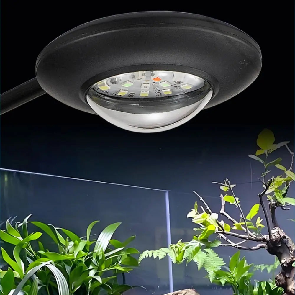 Full Spectrum Fish Tank Clip Lamp Adjustable Brightness Flexible Stem Aquatic Plant Grow Light Low Flicker Frequency Oasis Select