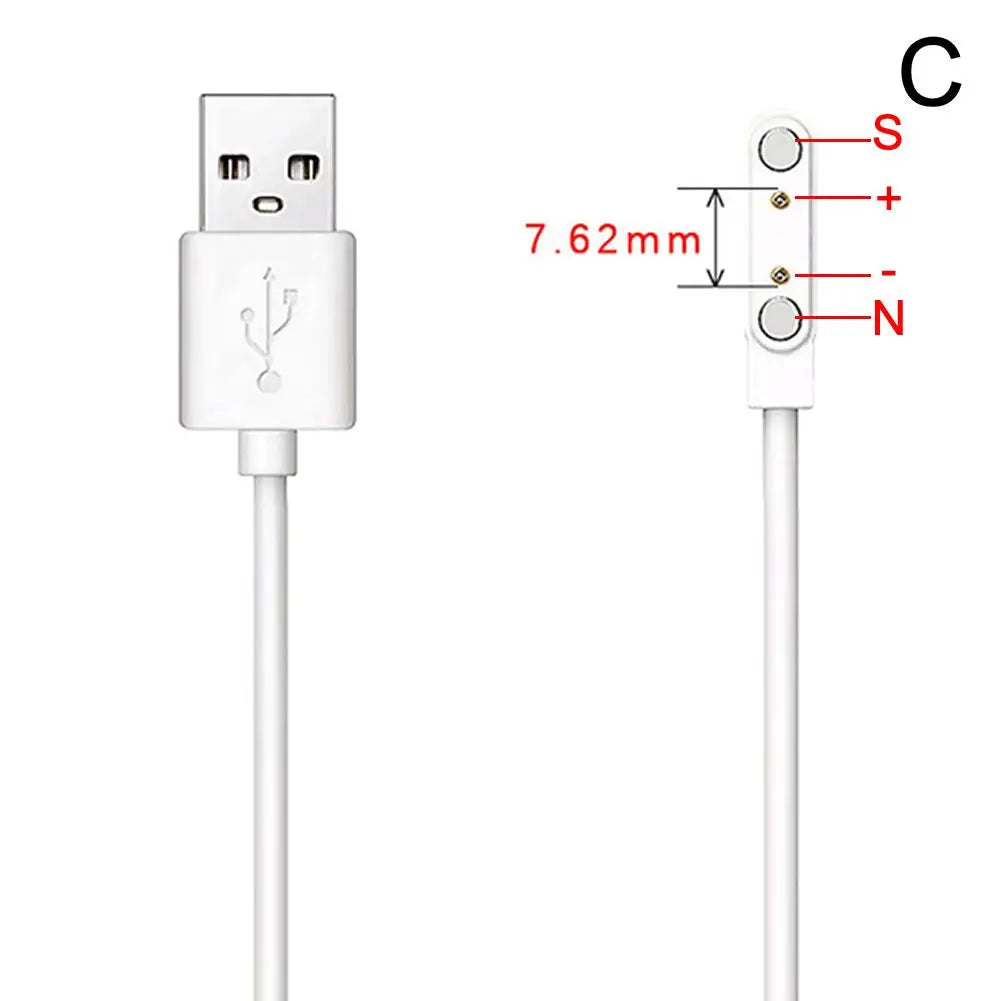 Universal 2-Pin Magnetic USB Charging Cable for Smart Watches