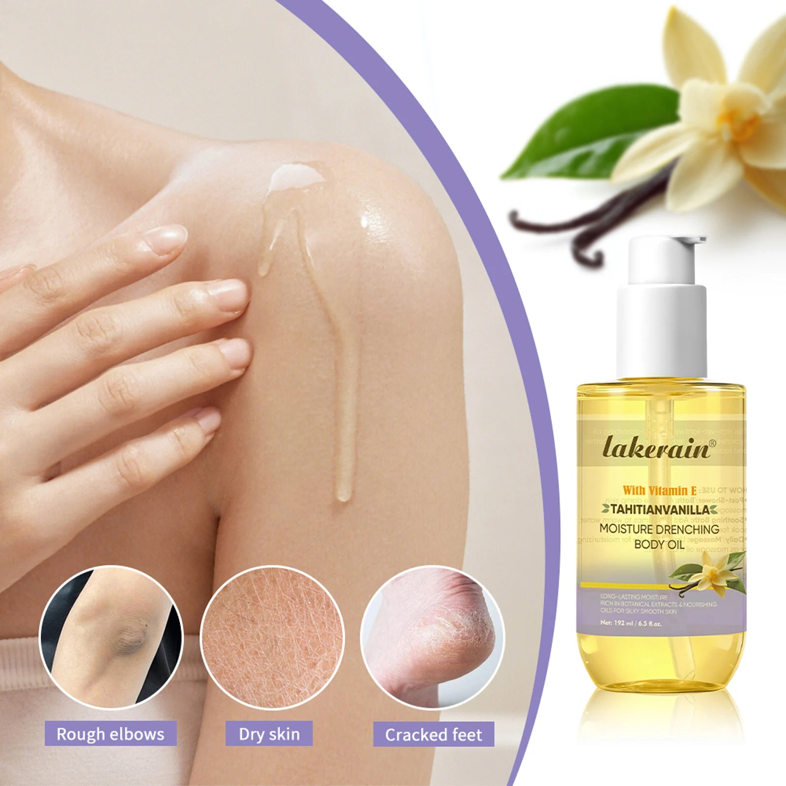 Cocoa Butter Body Oil – Shea, Vitamin E & Vanilla | 72Hr Hydration