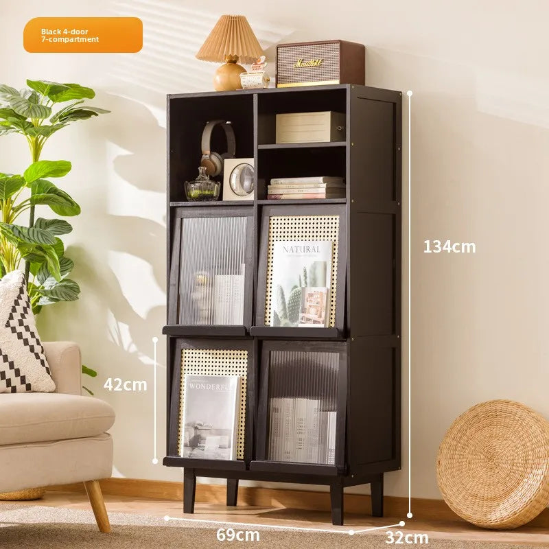 Medieval magazine rack Floor-to-ceiling newspaper and newspaper storage rack Children's exchange rack Against the wall Brochure Oasis Select Black 3-4