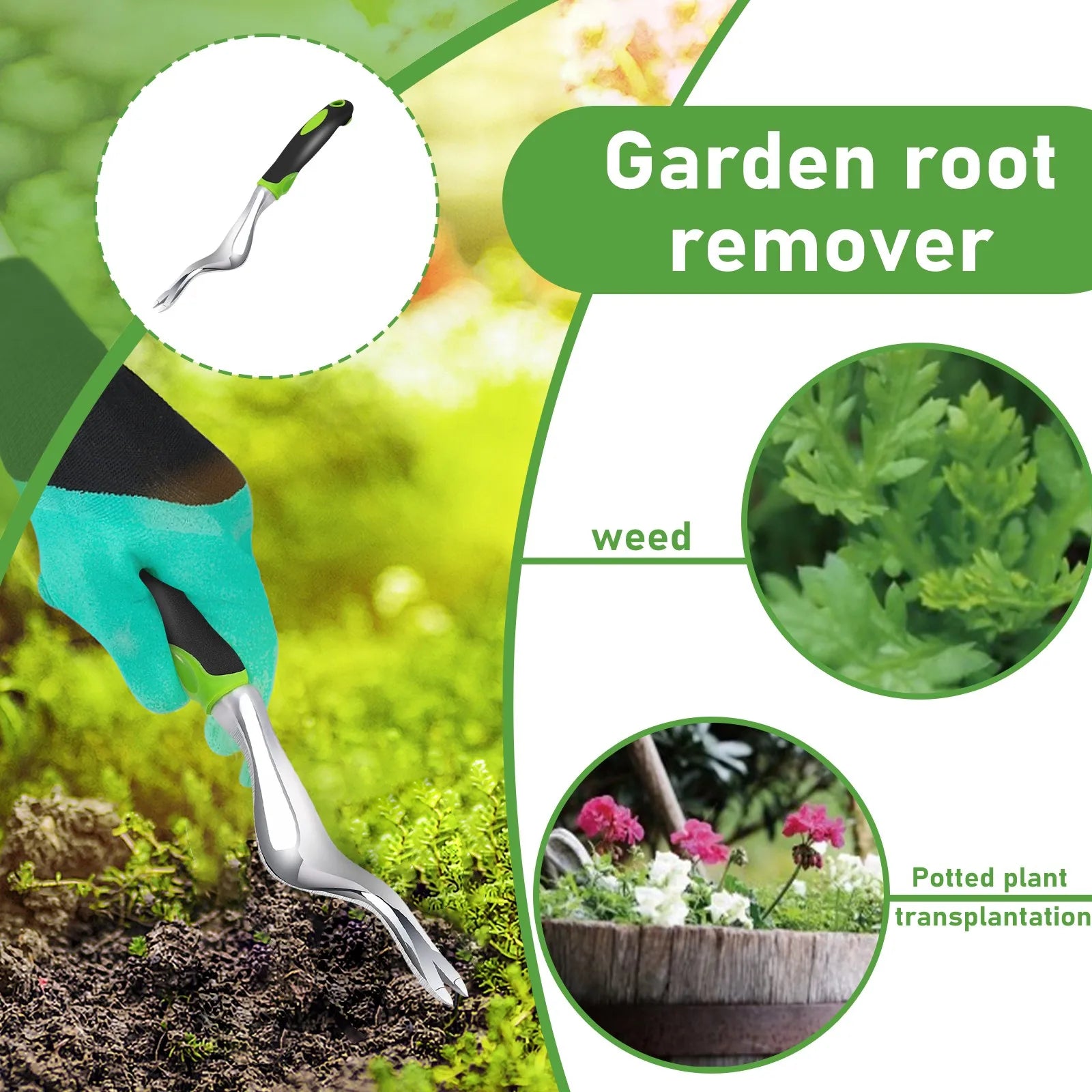 Hand Weeder Weed Puller Tool with Ergonomic Handle Garden Hand Tool Oasis Select