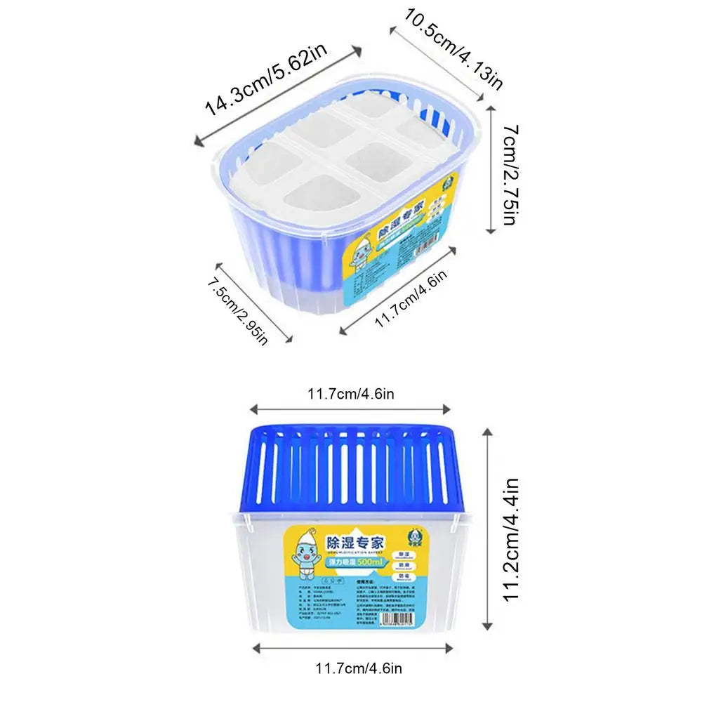 Dehumidifier Box 500ml Reusable Moisture Remover Box Safe Breath Supplies Moisture Absorber Box Rainy Season Air Purifier Oasis Select 500ml