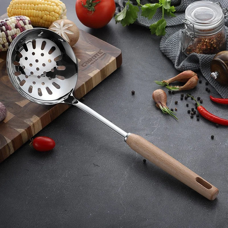 6-Piece Wooden Handle Stainless Steel Kitchen Utensil Set Kitchen Utensil Set Oasis Select 03