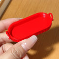 Dollhouse Miniature Kitchen Accessory, Single Piece Simulative Elliptical Plate Food Scene Oasis Select Red