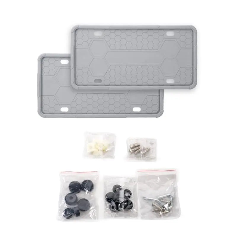 Silicone Black License Plate Frame Covers 2 Pack- Front Or Back Car Plate Bracket Holders. Rust-Proof, Rattle-Proof Accessories Oasis Select A2