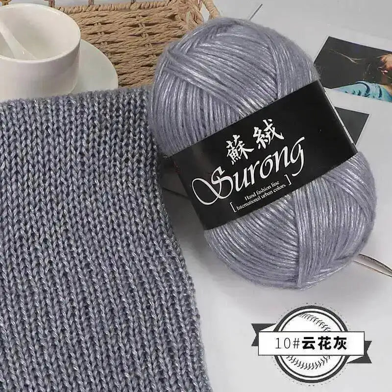 100g Metallic Hand knitting Yarn Crocheting silk acrylic Yarn to knit sweater blanket hat line Crocheting bag slipper Thread Oasis Select 10 Cloud Ash