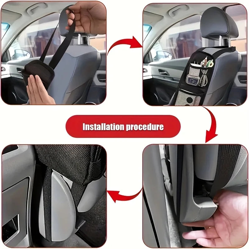 2pcs Car Seat Back Hanging Bag Oxford Cloth Waterproof Thermal Pressure Resistant Handle Side Storage Bag Vehicle Compression Oasis Select
