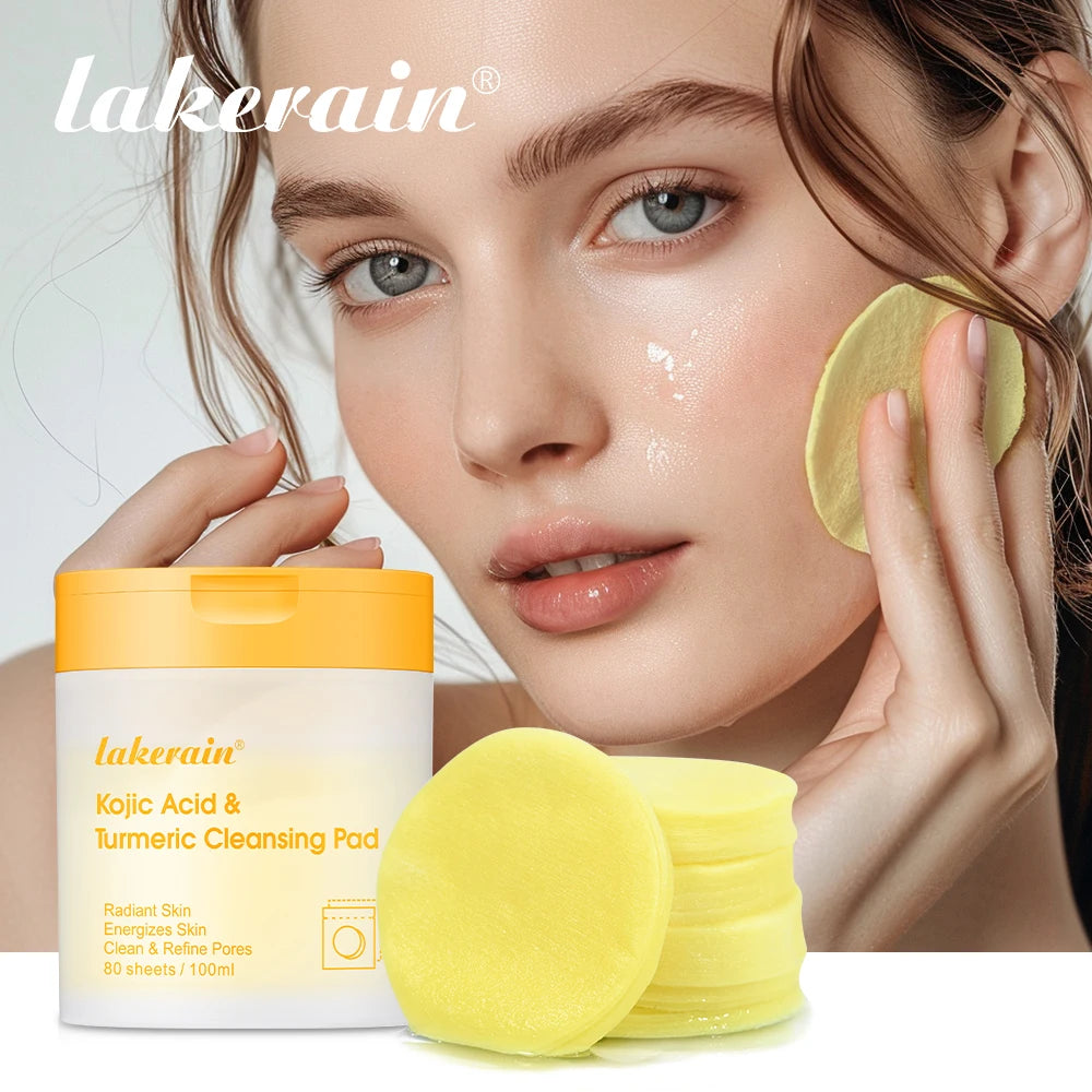 Kojic Acid And Turmeric Cleansing Pad Exfoliate Lighten Acne Scars Unclog Pores Turmeric Cleansing Pad Dark Spots With Glycerol Oasis Select