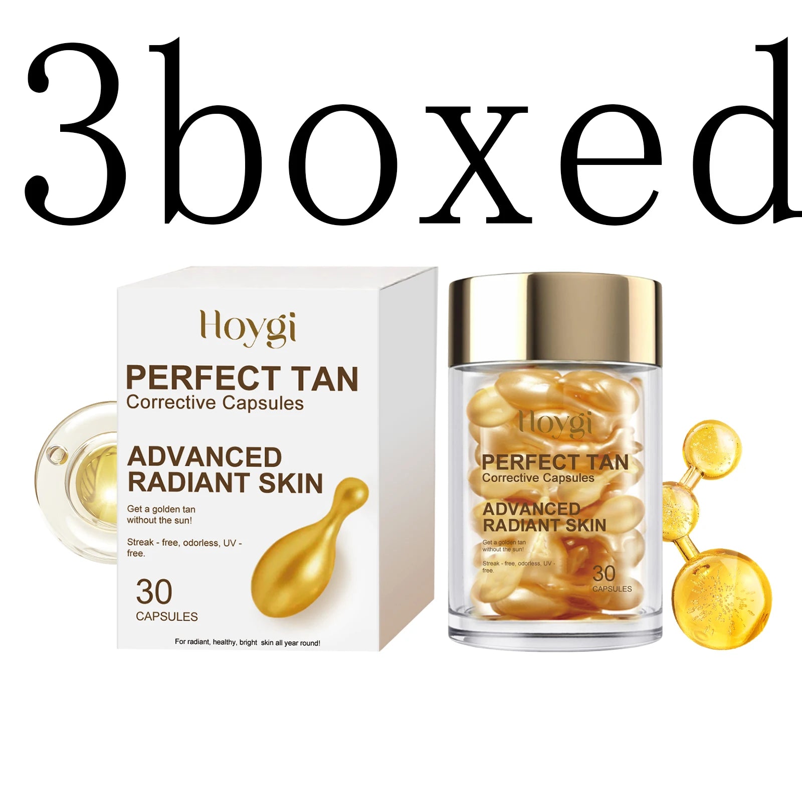 Hoygi Self-Tanning Serum Capsules – Sunless Tan 30 Pack