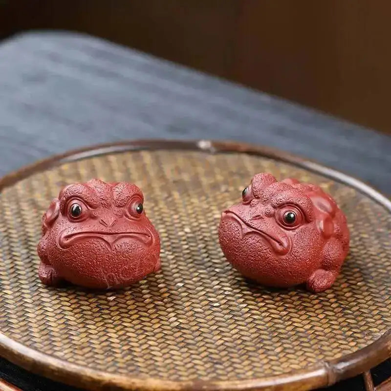 Purple Clay Tea Pet Golden Toad Ornament Wealth-attracting Tea Plaything Dahongpao Cultivable Creative Three-legged Toad Tea Oasis Select