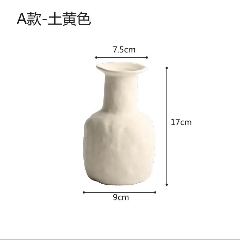 Nordic Geometric Creative Art Plain Germ Dried Flower Ceramic Vase Homestays Vases Oasis Select O