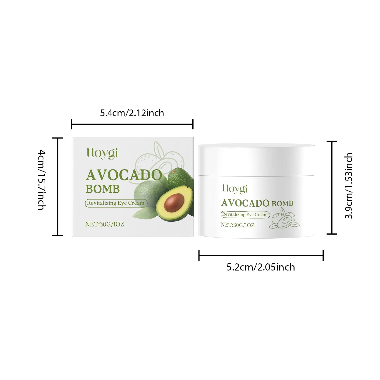 Avocado Eye Cream Fades Fine Lines & Wrinkles Firming Smoothing Eye Area Anti Puffiness Dark Circle Corrector for Youthful Eyes Oasis Select 30g Boxed
