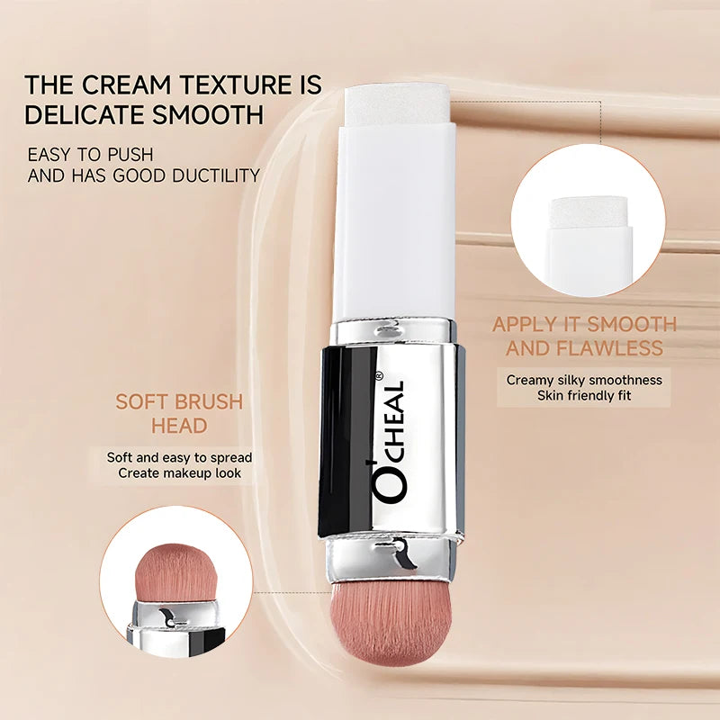 O'CHEAL Temperature Changing Foundation Stick Facial Coverage Blemishes Pores Double-Headed Face Matte Makeup Foundation Cream Oasis Select