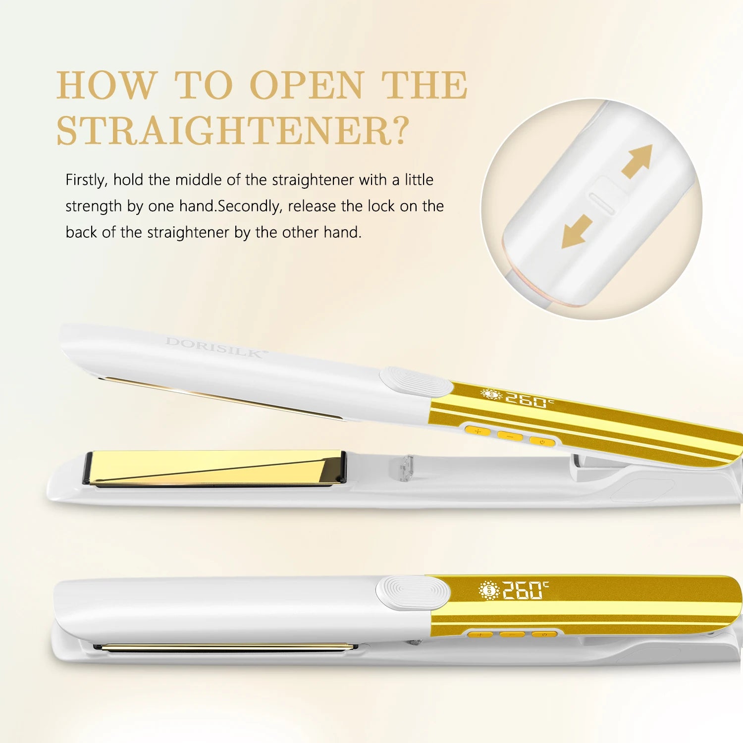 URGGU Plasma Titanium Flat Iron Hair Straightener 500°F