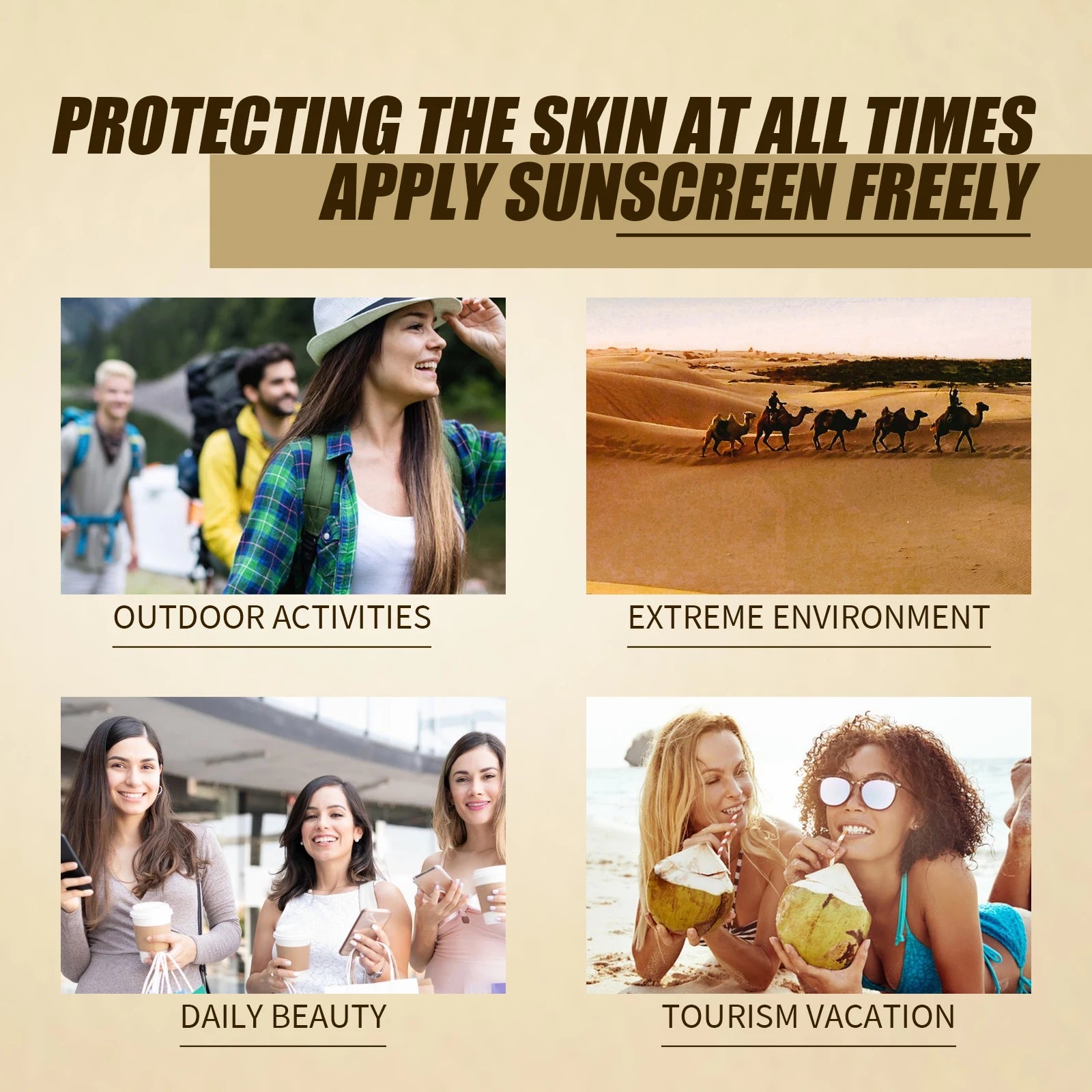 50ML Spf 50 Rice Sunscreen Cream Outdoor UV Protection Moisturizing Soothing Redness Sweatproof Prevent Sunburn Sunblock Lotion Oasis Select
