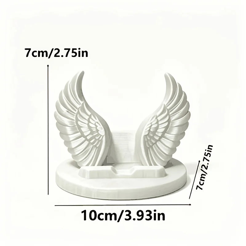 Angel Wings Phone Stand 3D Printed Wing Shaped Cell Phones Holder Ornaments Elegant Desk Decor for Office Bedroom & Coffee Table Oasis Select
