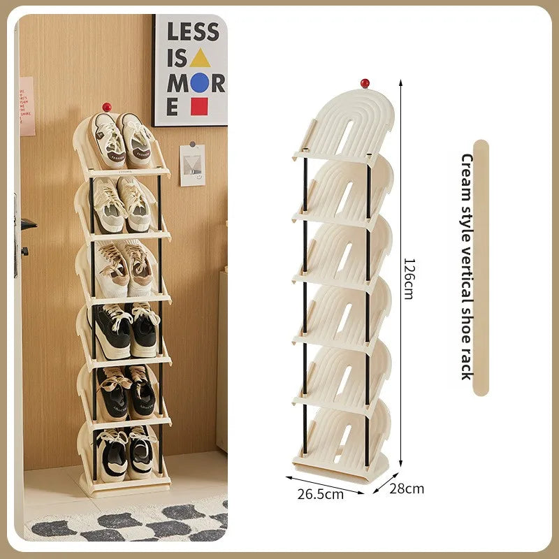 Multi layer simple storage shoe rack for household use, multifunctional and minimalist shoe cabinet, bedroom storage rack Oasis Select 6 Layers - Cream