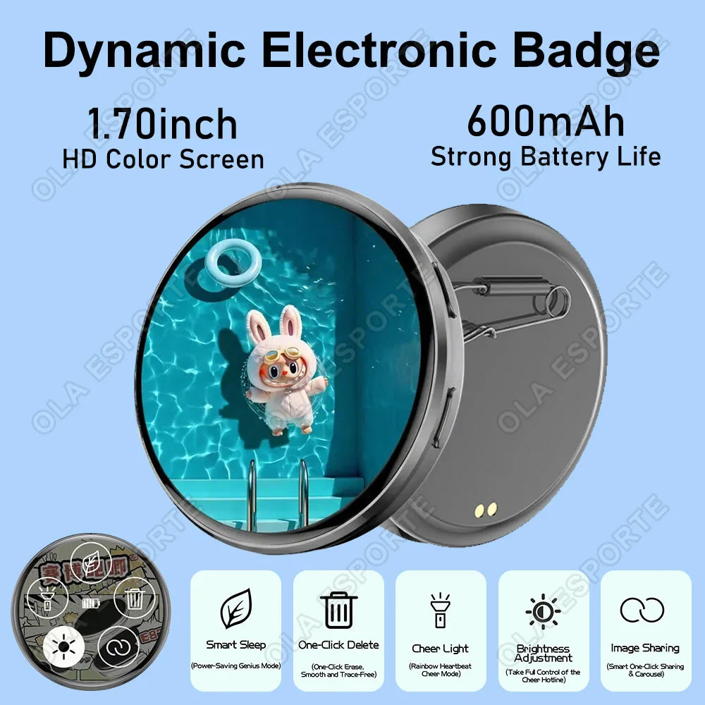 HD Smart E-Badge | GIF, Photo & Video Display | Otaku Gift