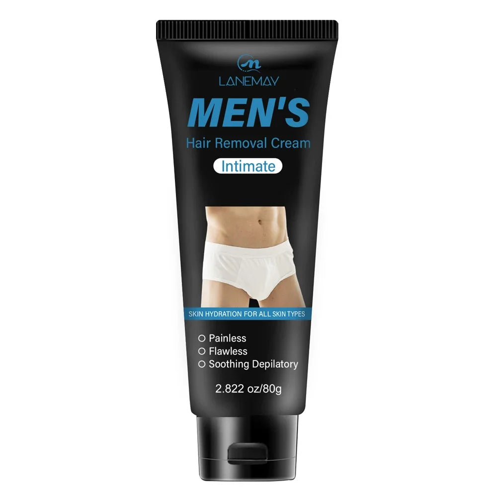 Men's Mild Hair Removal Cream, Gentle Care Formula, Fast Removal, Clean Smooth Refreshing Hydrating Body Depilatory Cream Oasis Select 80g