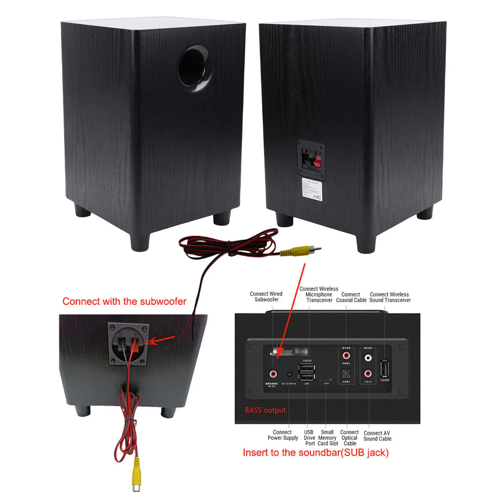 100W Home Subwoofer 6.5 Inch Independent Passive Subwoofer Speaker Plug and Play for Home Theater Party Home Theater Subwoofer Oasis Select