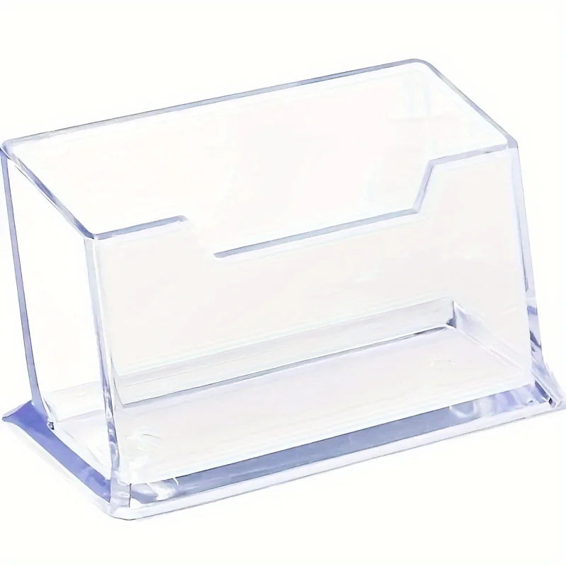 Clear Acrylic Business Card Holder Desktop Display Stand Office Desk Organizer For Notes Fridge Storage Container Basket Rack Oasis Select