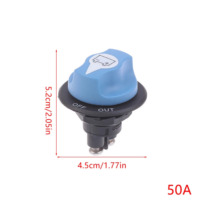 Car Battery Race Rally Switch 50 100 200 300A Blue Battery Disconnector Isolator Cut Off Switch Kit For RV Motorcycle Truck Boat Oasis Select 50A