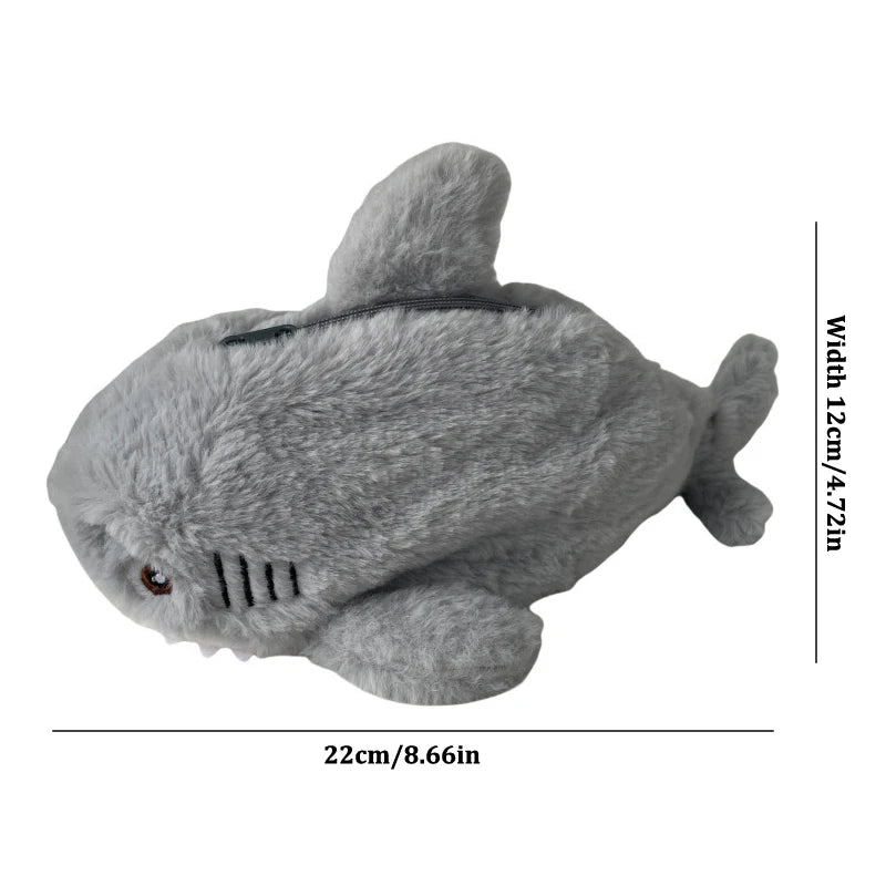 Cute Plush Ocean Shark Pencil Case Cosmetic Bag Portable Large Capacity Pen Pouch Stationery Storage Box School Office Supplies Oasis Select One size