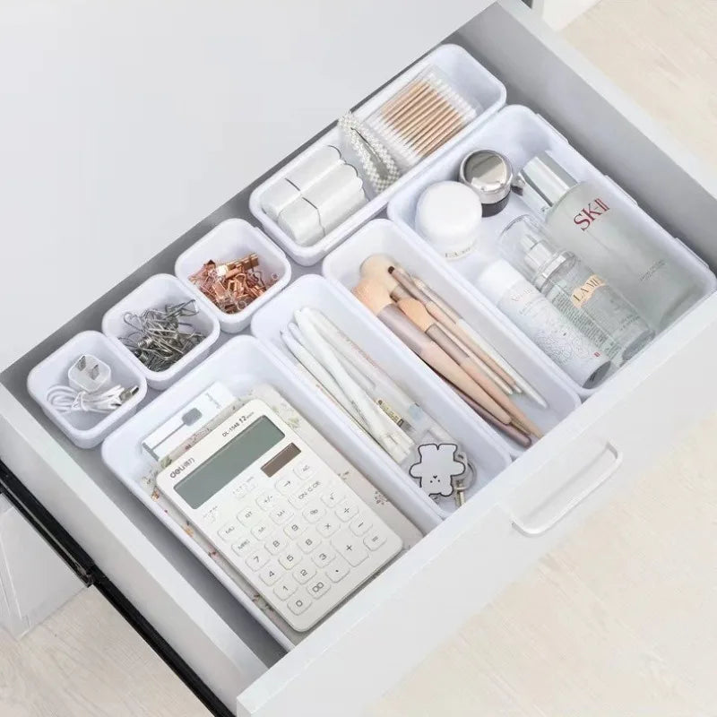 Household Drawer Storage Organizer Covered Sundries Container Jewelry Makeup Tray for Bathroom Kitchen Closet Oasis Select
