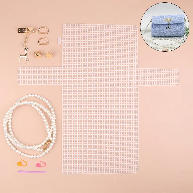 1 Set Auxiliary Knitting Plastic Mesh Kit DIY Craft Bag Knitting Materials Handbag Shoulder Bag Mesh Cover Bag Bag Accessories Oasis Select style08
